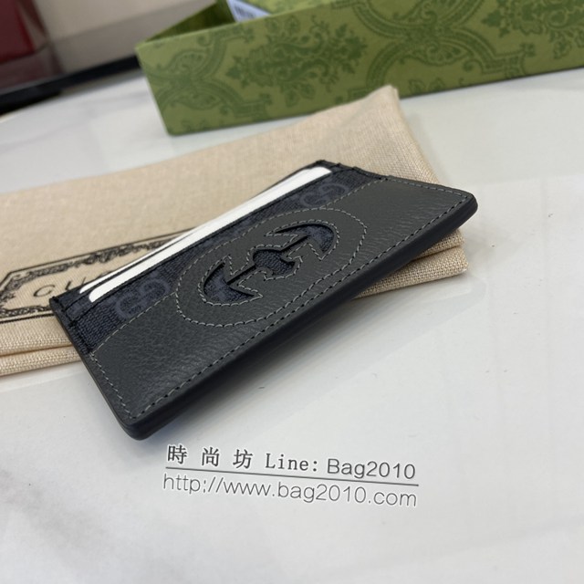 Gucci專櫃古馳最新款飾鏤空互扣式雙G卡片夾卡包 jh2102型號：701425